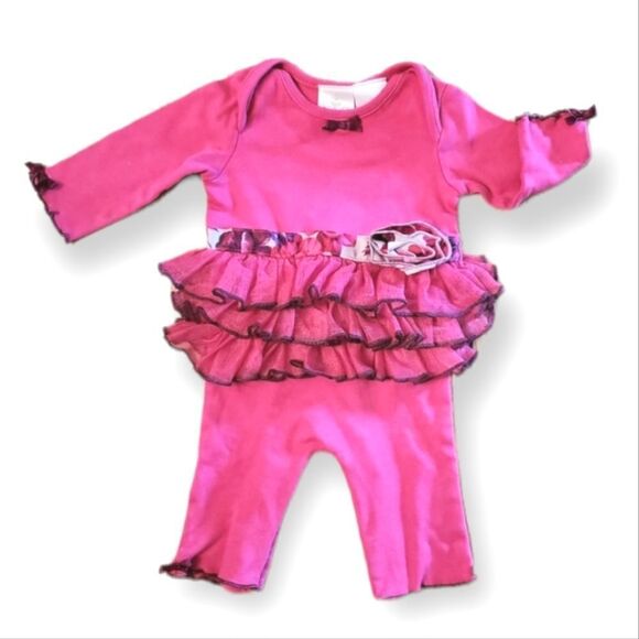 FAO Swartz Tutu Ruffle Hot Pink Romper - Picture 1 of 6